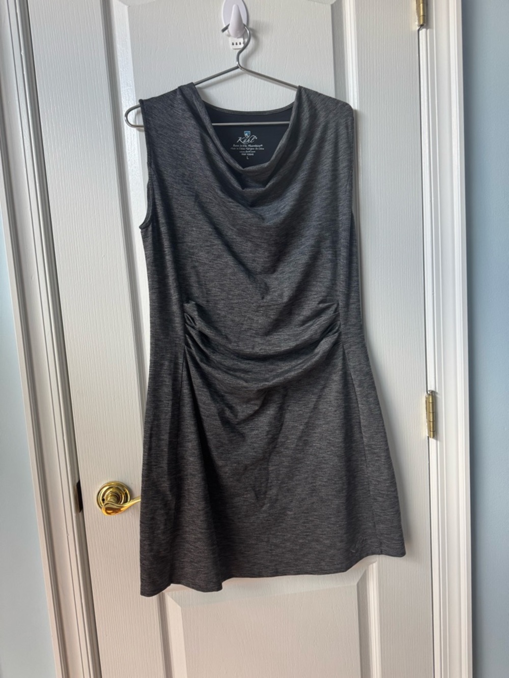 Kuhl Sleeveless Cowl Neck Mini Dress in Charcoal Heather